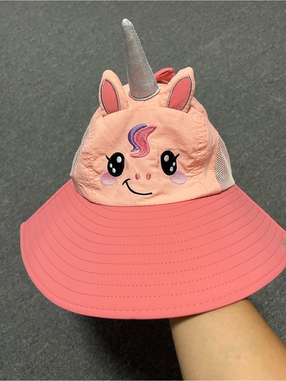 Pink Unicorn Girlโs Hat 8T+